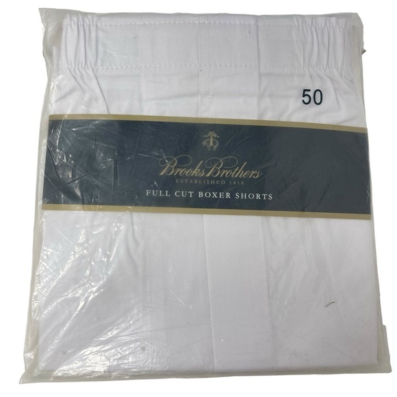 Brooks Brothers Men’s Size 50 Full Cut Boxer Shorts white NWT - Picture 2 of 5
